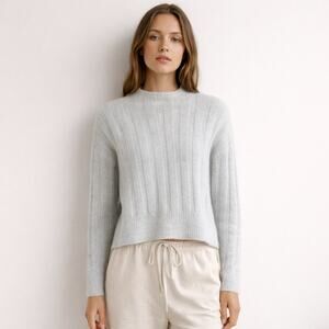 RUS the brand Italian Mohair knit Mock neck sweater pale blue sz Small
